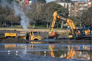 挖掘机，工厂，挖掘，机器，采石场，大型，工业，水
