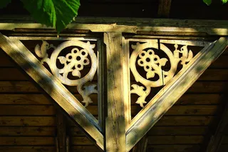 木，雕刻，holzfigur，山墙人物，木质材料，无人物，图案，天