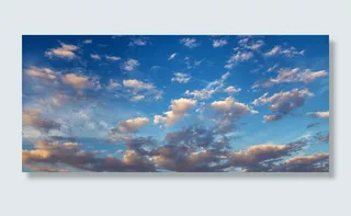 天空，晴朗，云，全景，天空，背景，蓝色，全画幅