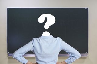 人，看，黑板，问号，头，问题，科学，黑板