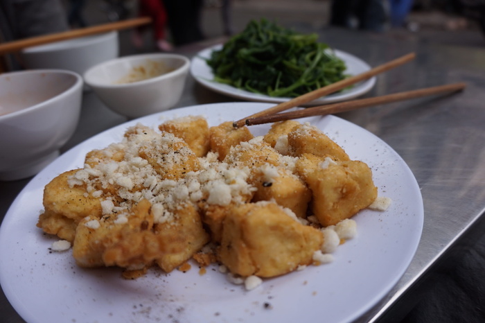 豆腐，油炸，炸豆腐，越南，背包，食物，吃，小吃