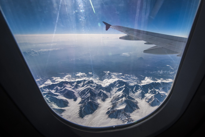 山，飞机，飞行，航空，天空，高度，蓝色，飞机