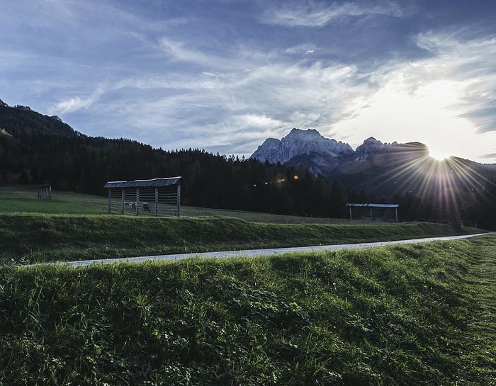 农田、农场、田地、草地、景观、山脉、自然、户外