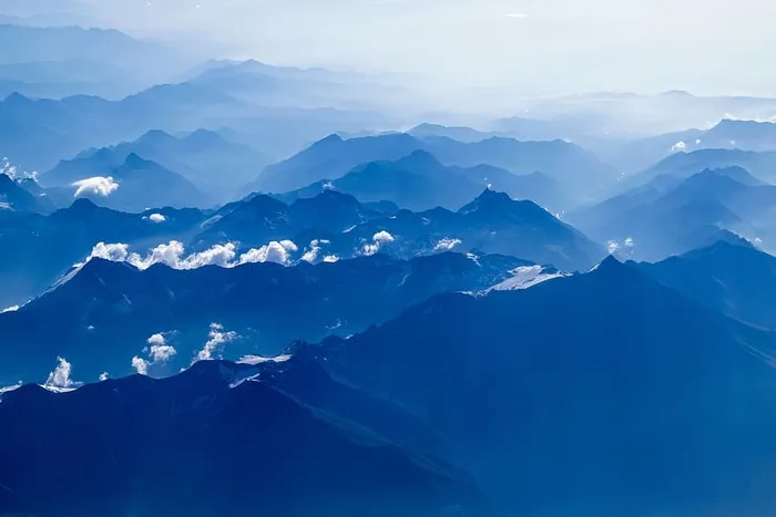 自然、山脉、峰顶、山峰、雾、云、天空、梯度