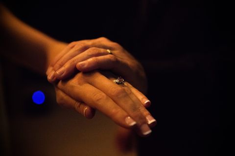 牵手，两个，人，订婚戒指，牵手，手，戒指，情侣