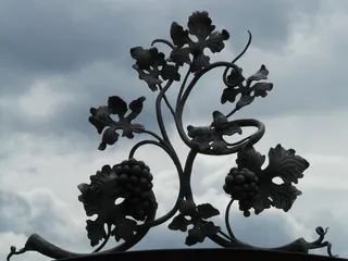 葡萄藤，金属，背光，天空，阴暗，灰色，葡萄，铁