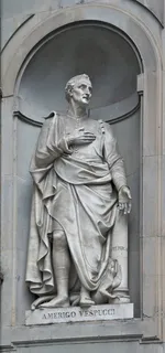 amerigo vespucci，佛罗伦萨，雕像，壁龛，意大利人，探险家，制图师，著名
