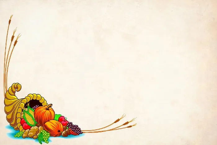 带有秋季元素的感恩节主题背景插图。