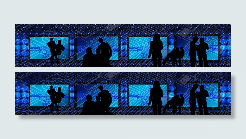 剪影照片，人物，背部，监视器，二进制，二进制，个人，剪影