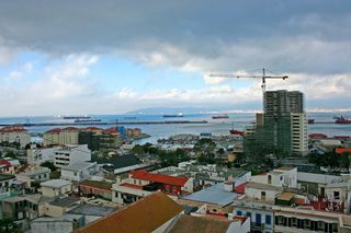 直布罗陀, 造船厂, 起重机, 集装箱船, 架构, 建筑外观, 建筑结构, 城市