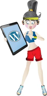 wordpress，女性角色，运动，透明背景，工作室快照，白色背景，剪切，一人