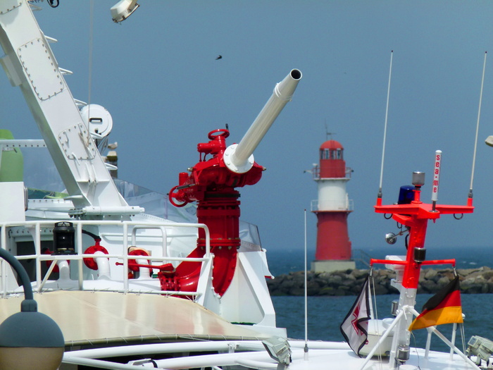 warnemünde，灯塔，波罗的海，海岸，假日，天空，海滨度假村，德国北部