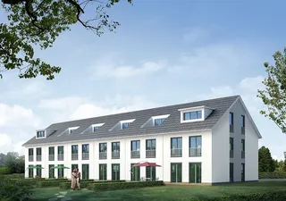 二、人物、站立、花园、梯田房屋、别墅、渲染、可视化