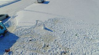 加拿大，布朗斯堡查塔姆，雪，低温，冬季，高角度视图，自然，土地