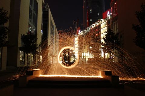 灯光绘画、夜晚、辉光、摄影、风景、户外、发光、黑暗