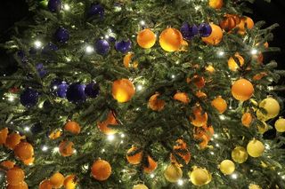 节日，圣诞树，装饰品，五颜六色，装饰，庆祝，圣诞节，圣诞装饰