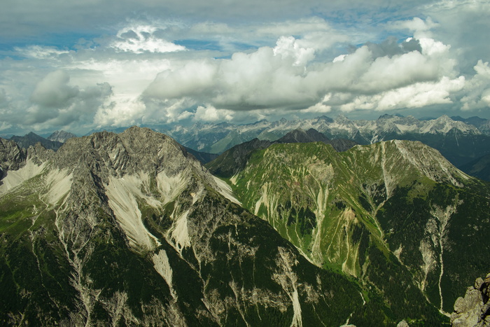 阿尔卑斯山，山脉，高度，风景，风景，夏天，岩石，云