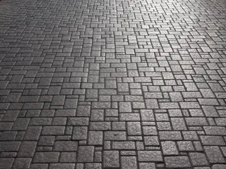 灰色混凝土路面，补丁，铺路石，石头，图案，道路，地板，结构