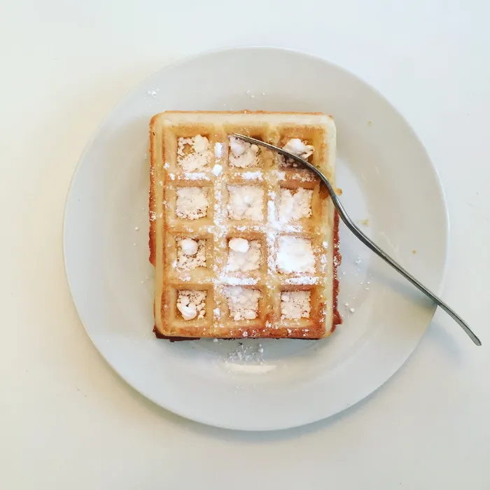 法国，尼斯，6大道，孤独，叉子，粉末，糖，甜点