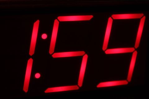 数字、技术、时间、黑背景、时钟、照明、特写、数字时钟
