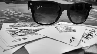 护目镜、扑克牌、心形、黑色、白色、时尚、眼镜、太阳镜