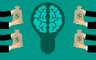 为创意提供资金的人群的插图。