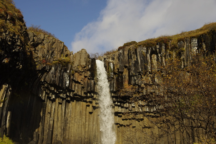 Svartifoss, 冰岛, 瓦特纳冰川国家公园, 瀑布, 黑秋天, 玄武岩, 斯卡夫塔山