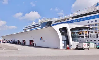 港口，aida，乘客，清关，船上，aida bella，rostock，warnemünde