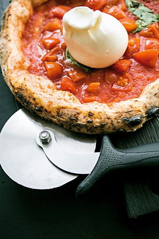 新鲜、迷你、披萨、奥文、烘焙、番茄、奶酪、马苏里拉