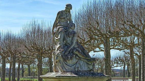 纪念碑，人物，人类，423-517库斯甘贝塔，法国，阿根，艺术，雕像