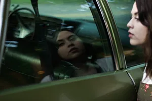 汽车，车辆，汽车，交通工具，人，人，肖像，镜子