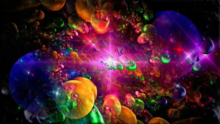 抽象绘画、分形、数字艺术、计算机图形学、抽象、幻想、宇宙、空间