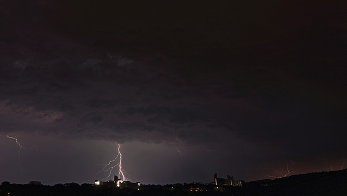 闪光，山，云，自然，雷雨，前进，神秘，雷电
