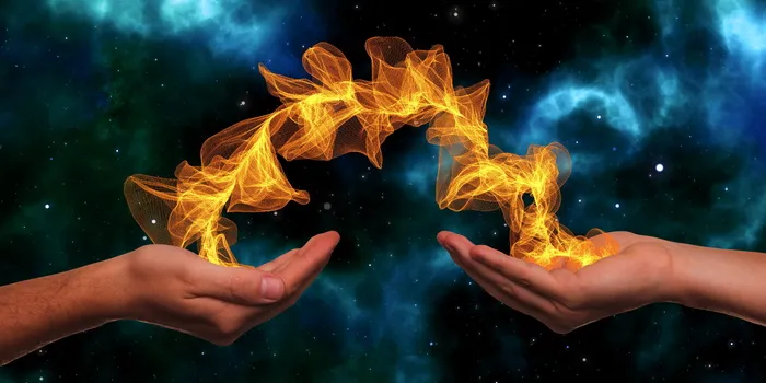 手，粒子，星系，恒星，宇宙，能量，交换，彼此