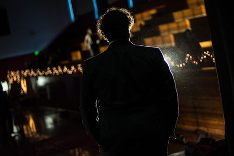 剪影、灯光、bokeh、舞台、套房、聚光灯、后视图、单人