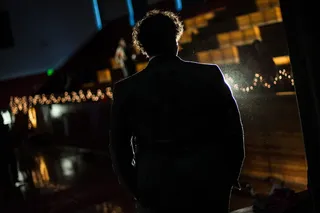 剪影、灯光、bokeh、舞台、套房、聚光灯、后视图、单人