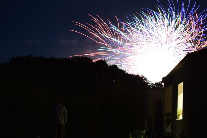 夜晚，节日，烟花，节日，烟花，7月14日，阳光，射击，空气