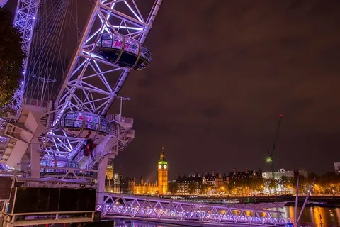 摩天轮平静身体水伦敦英国英格兰 摩天轮平静身体水伦敦英国英格兰