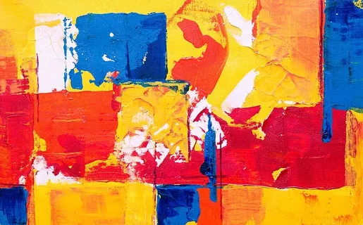 橙色、红色和蓝色抽象画 橙色、红色和蓝色抽象画