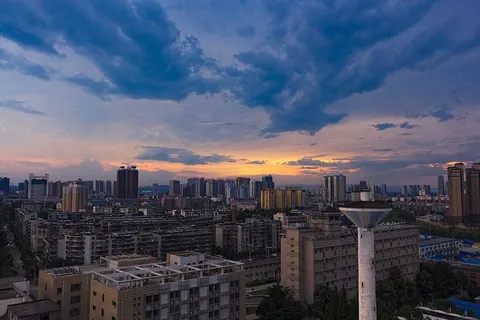 中国,襄阳,湖北,日落,城市,轮廓,建筑,建筑外观 中国,襄阳,湖北,日落,城市,轮廓,建筑,建筑外观