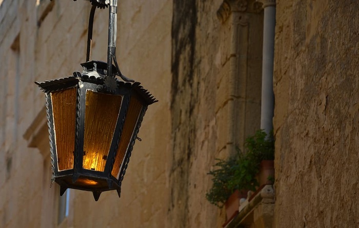 灯，灯，旧的，小巷，mdina，马耳他，铸铁，灯笼