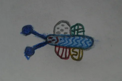 蝴蝶，儿童画，彩色，动物，春天，儿童，儿童，绘画