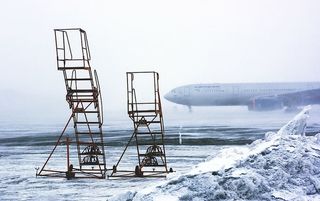 飞机，飞机，机场，航空，寒冷，飞行，雾，*