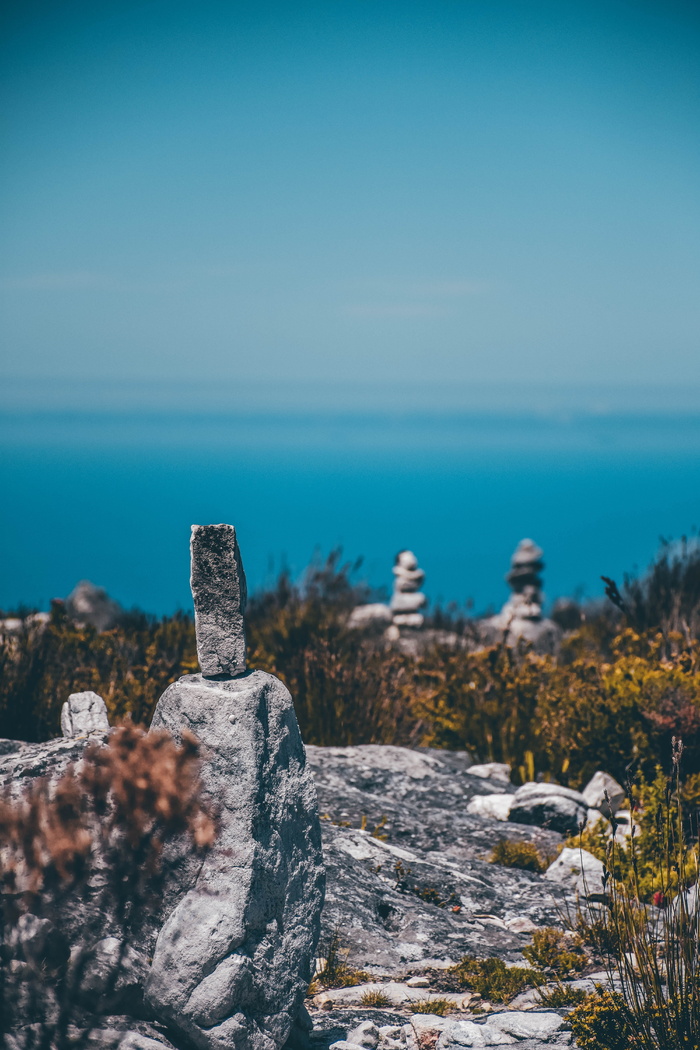 石堆的选择性聚焦摄影