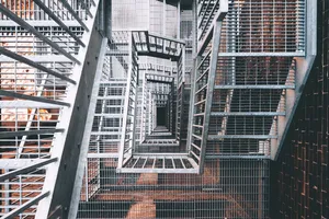 建筑，透视，楼梯，钢，顶视图，建筑结构，建筑外观，建筑