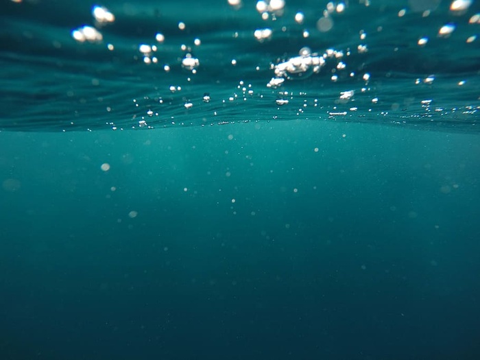 自然，水，海洋，海洋，水下，气泡，表面，蓝色