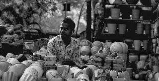 印度、陶瓷、商业、海得拉巴、真人、一人、市场、年轻人