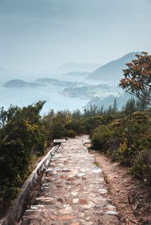 香港，大浪湾，风景，丘陵，绿色，香港，喜怒无常，心情
