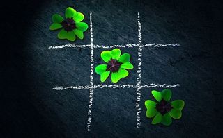 插图，井字游戏，克莱，四叶三叶草，幸运三叶草，井字游戏，谜题，谜题