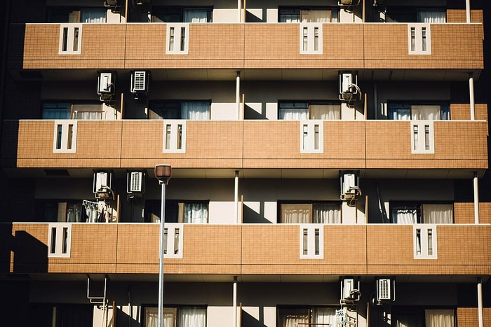 公寓、建筑设计、建筑、阳台、砖、建筑、城市、当代